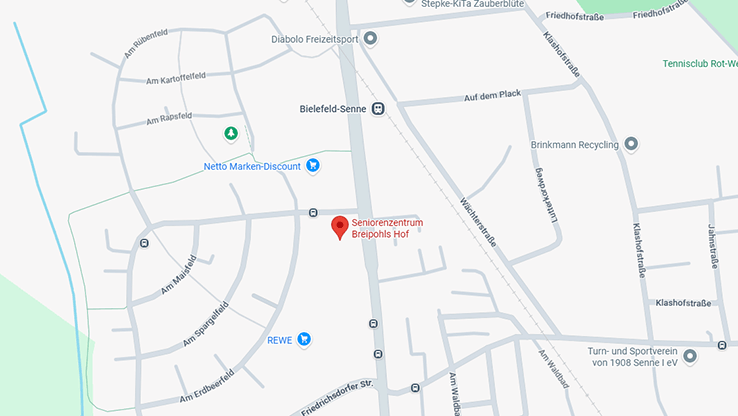 zu Google Maps Karte der Lage des Seniorenzentrums Breipohls Hof in Bethel